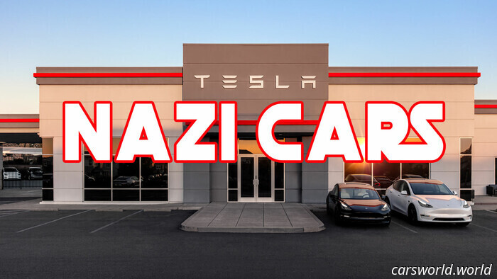 Una tienda Tesla es atacada con graffitis de "coches nazis" por un pirómano | Carscoops